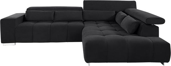 COTTA Ecksofa Orion L-Form, mit Ottomane, inklusive verstellbarer Kopfstützen und 5 Nierenkissen