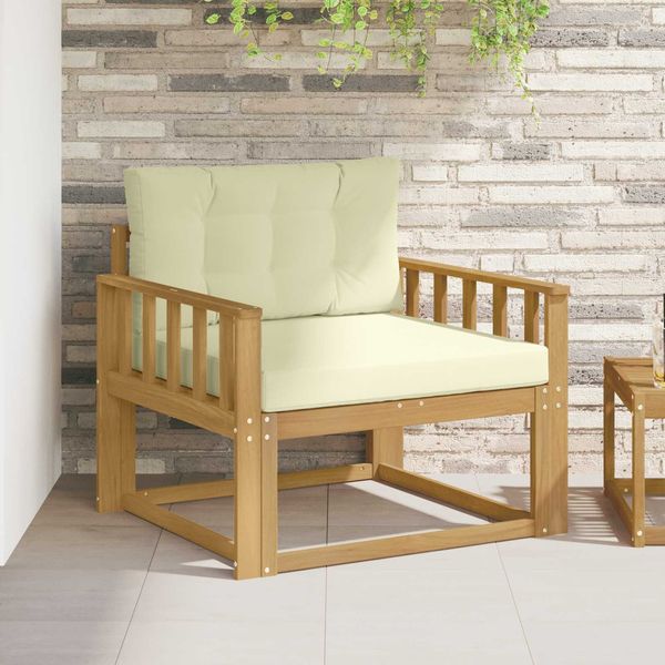 vidaXL Outdoor Mittelsofa Polyester Weiß 3439004