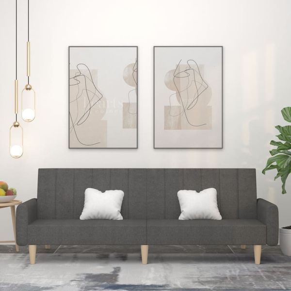 vidaXL Schlafsofa 2-Sitzer Dunkelgrau Stoff 375853