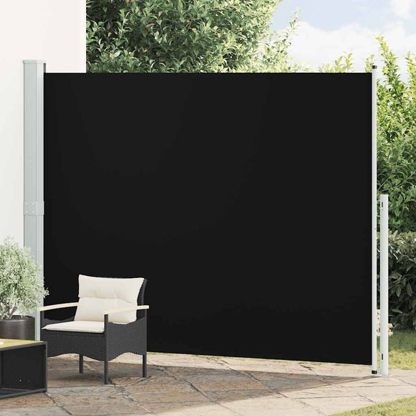 Seitenmarkise Ausziehbar, Balkon Sichtschutz 220x300 cm Schwarz