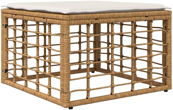 vidaXL Outdoor-Sofagarnitur 10 pcs Natürlich und Cremweiß Polyester 3437776 Bild 5