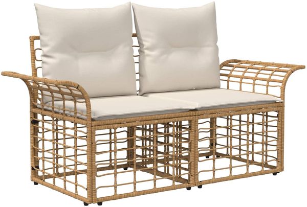 vidaXL Outdoor-Sofagarnitur 10 pcs Natürlich und Cremweiß Polyester 3437776 Bild 3