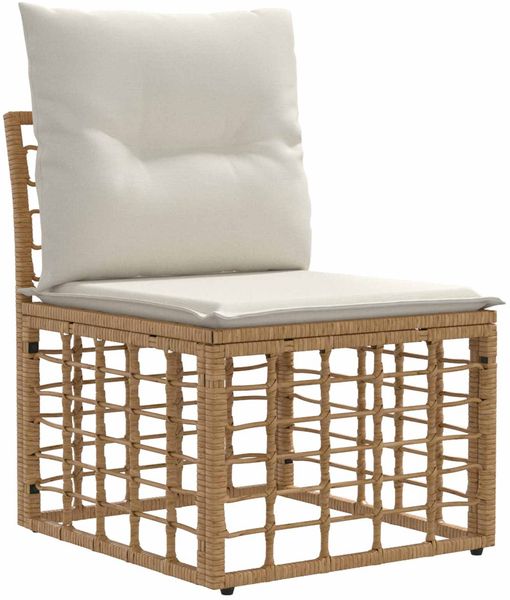 vidaXL Outdoor-Sofagarnitur 10 pcs Natürlich und Cremweiß Polyester 3437776 Bild 4