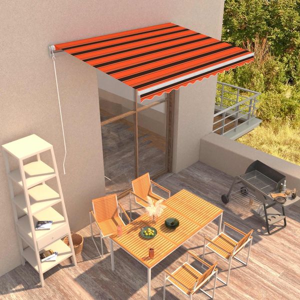 vidaXL Einziehbare Markise Handbetrieben 350 x 250 cm Orange und Braun 3051211