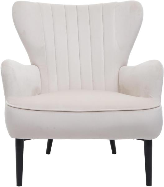 Lounge-Sessel HWC-K37, Cocktailsessel Polstersessel Sessel, Samt ~ creme-beige