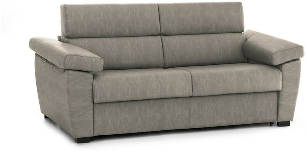 Dmora 3-Sitzer festes Sofa Giffone, Lineares Sofa für Wohnzimmer, gepolstert, abnehmbarer Bezug, 100 % Made in Italy-Qualität, 225x95 h100 cm, Taube