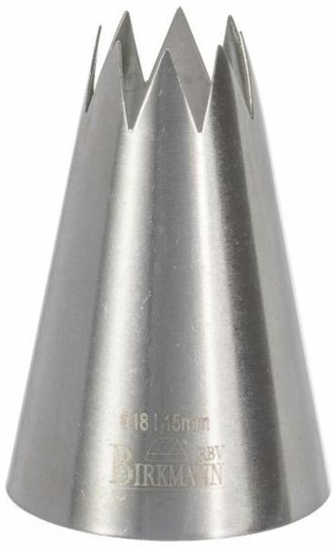 Birkmann Sterntülle #18, Spritztülle, Garniertülle, Backzubehör, Edelstahl, Ø 1. 5 cm, 411258