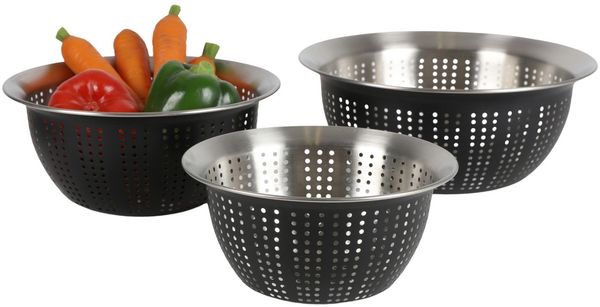 6x 3tl. Siebschüsselset Edelstahl Schüsseln Kochen Backen Kochutensilien Geschirr