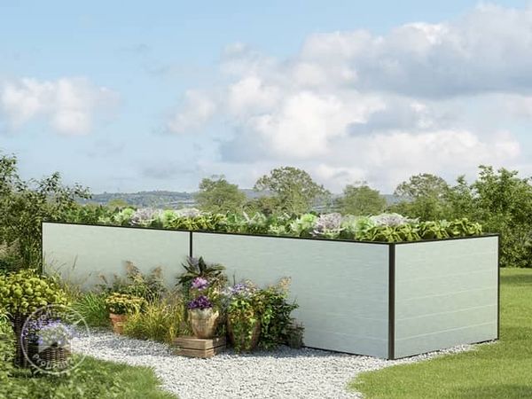 GFP Aluminium Hochbeet KINGSIZE DANIELA - 387 x 99 x 77 cm - Alu natur, Stecksystem, langlebig