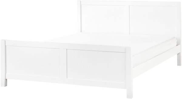 Bett mit Lattenrost Holz CHAMPAGNAT 180 x 200 cm Weiß