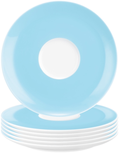 Seltmann Weiden Liberty Pure Colors Kombiuntertasse ø 16 cm 6er Set - Lagoon Blue