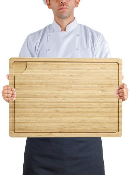 GarveeMore Schneidebrett 20" große Schneidbrett, Bambus Schneidbrett für Küche mit Griffe Rille