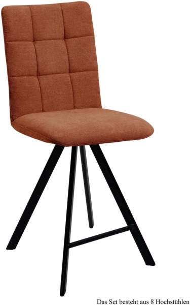 Thekenstuhl drehbar (8er-Set) Destiny 47x108x60 Schwarz/Cognac