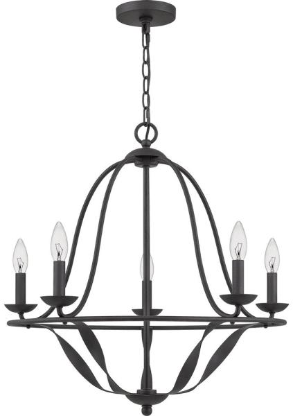 Quoizel QZ-BRADBURY5-GK Kronleuchter Bradbury E14 40W Stahl; aschengrau B:63. 6cm Ø63. 6cm dimmbar höhenverstellbar