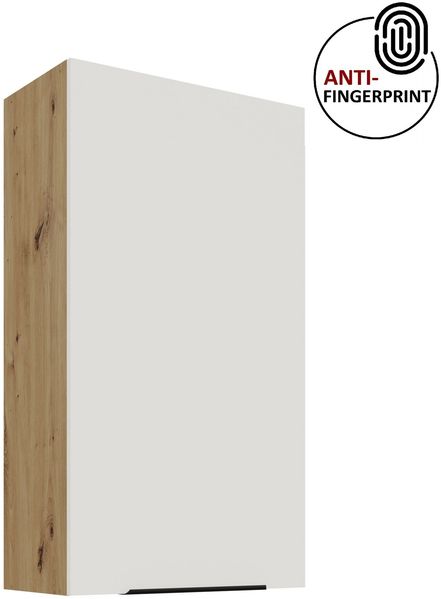 Küchen Hängeschrank 60 cm - Höhe 90 cm ARIA Weiss ultra matt + Eiche Artisan matt, hochwertige Fronten mit Anti Fingerprint Beschichtung Küchenzeile Küchenblock