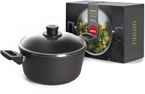WOLL NOWO Titanium Induction Sauteuse Ø 24 cm 4,5 L Titan‑Diamantversiegelung Guss‑Aluminium Induktionsboden Abnehmbarer Griff Alle Herdarten Spülmaschinenfest