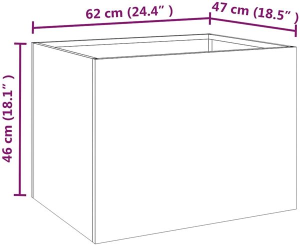 vidaXL Pflanzkübel 62x47x46 cm Cortenstahl 821558 Bild 11