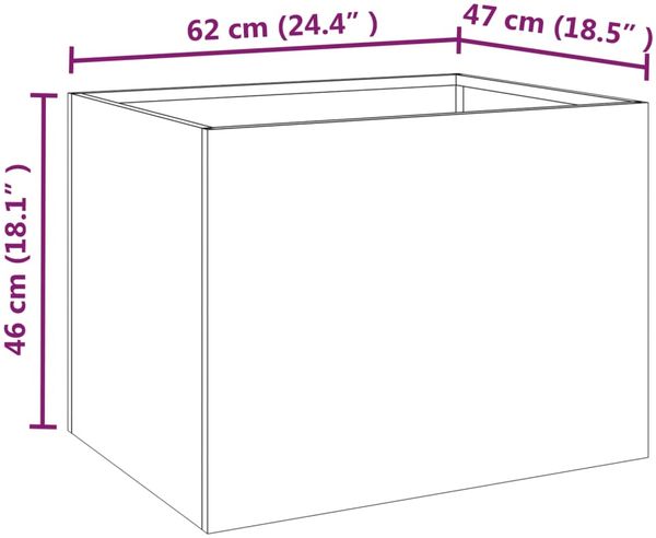 vidaXL Pflanzkübel 62x47x46 cm Cortenstahl 821558 Bild 10