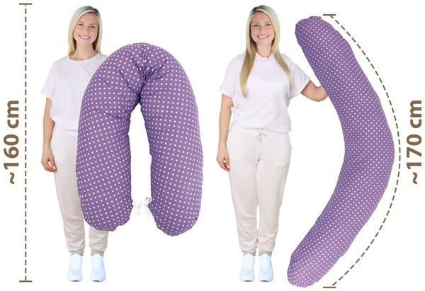 Amilian Stillkissen XXL 170 cm - Schwangerschaftskissen & Seitenschläferkissen mit Bezug, - Lagerungskissen - Nursing Pillow - Pregnancy Pillow, mit Füllung, Schlafkissen für Seitenlage - Körperkissen Bild 2