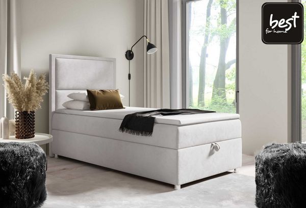 Best for Home Boxspringbett K-11 SINGLE mit Bettkasten, Bonellfederkern, Komfort Topper H3 (Hotelbett, Einzelbett, Kinderbett, Juniorbett, 70x200 80x200 90x200 100x200 cm), verschiedene Liefermöglichkeiten, TOP Preis-Leistungs-Verhältnis