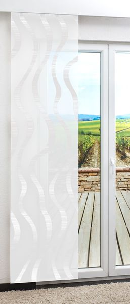 Schiebegardine von Lysel - Linienglanz transparent mit Wellen in den Maßen 245 cm x 60 cm
