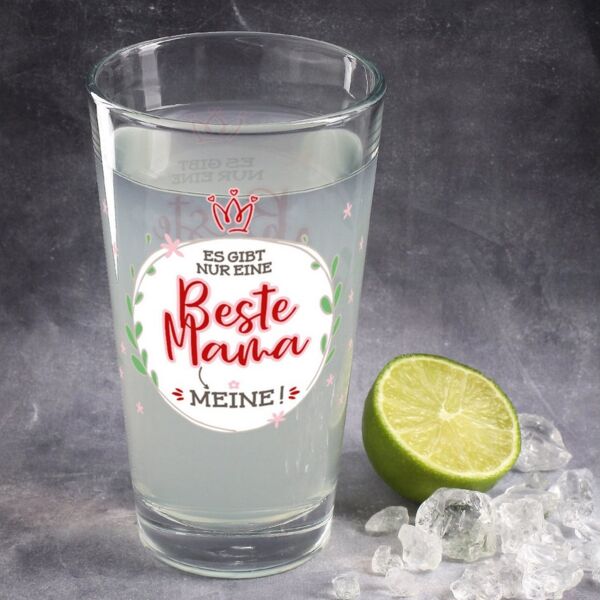 Herz & Heim Glas für die beste Mama - Trinkglas als Geschenk für Mama zum Muttertag, Glas, Marke Leonardo