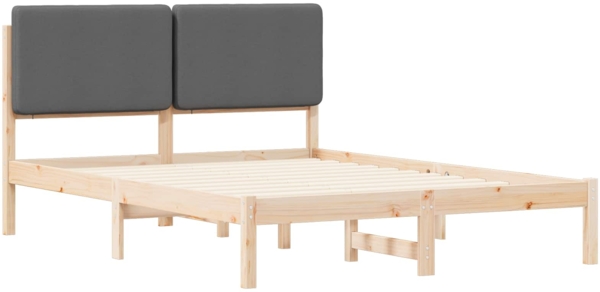 vidaXL Bettgestell mit gepolstertem Kopfteil Dunkelgrau 140 x 200 cm 877905 Bild 3