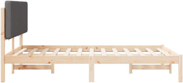 vidaXL Bettgestell mit gepolstertem Kopfteil Dunkelgrau 140 x 200 cm 877905 Bild 5