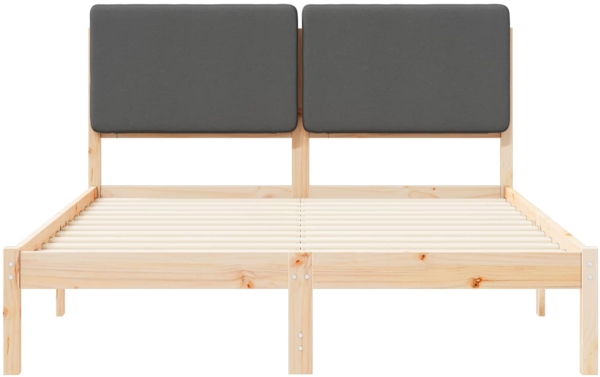 vidaXL Bettgestell mit gepolstertem Kopfteil Dunkelgrau 140 x 200 cm 877905 Bild 4