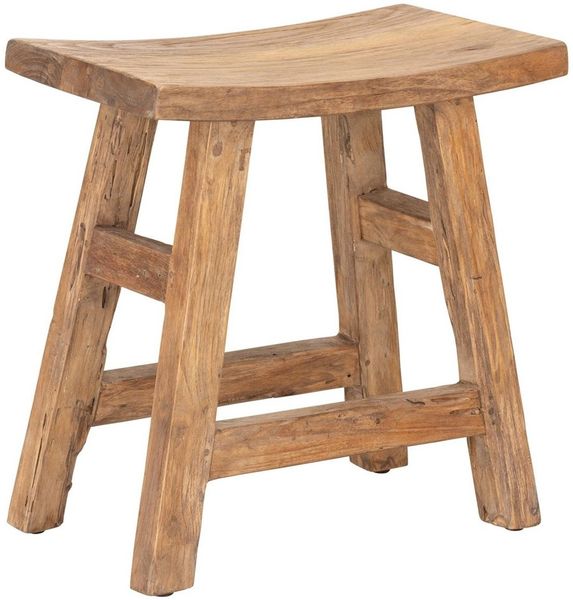 Hocker Shanghai aus Teakholz, 50 x 28 x 50 cm