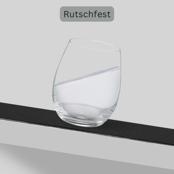 SÄNGER rechteckige Tischsets & Untersetzer aus Kunstleder 8 teilig für 4 Personen, Grau + Schwarz Bild 6