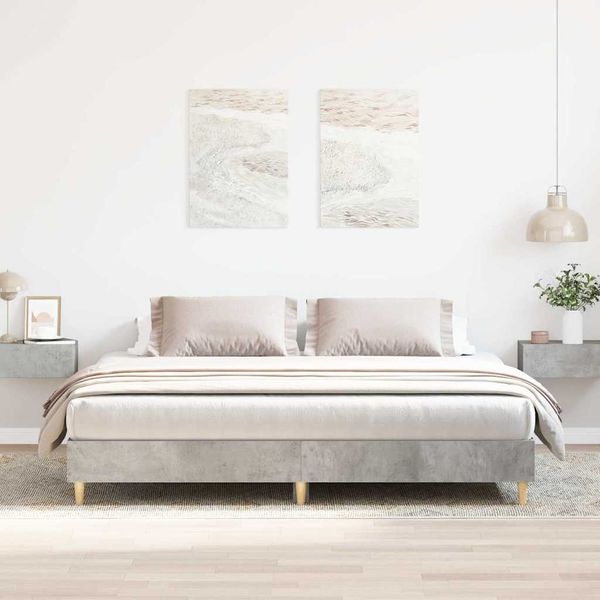 vidaXL Bettgestell ohne Matratze Betongrau 200x200 cm Holzwerkstoff 3328702