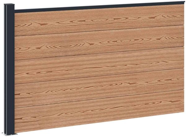 vidaXL Zaunelement WPC und Aluminium Braun 42039073