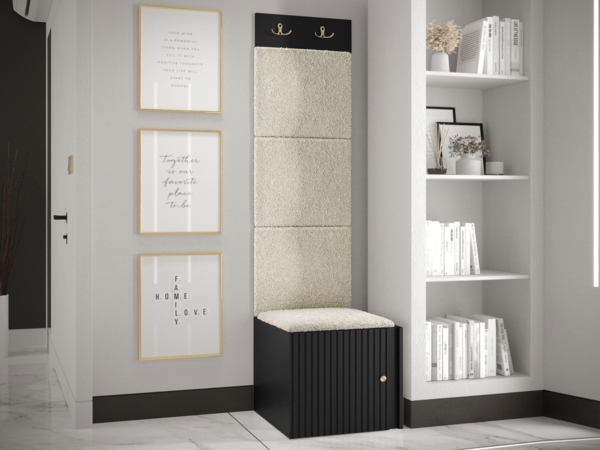 Mirjan24 Garderoben-Set Kirtan Slim XXII, hellgrau, Schwarz