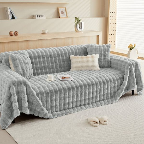 Wohndecke Kunstfelldecken Kaninchen Plüsch Decke,Soft Wohndecke Tagesdecke, BTTO, Warme Überwurfdecke Sofadecke, Blanket Für Bett Sofa Schlafzimmer Büro
