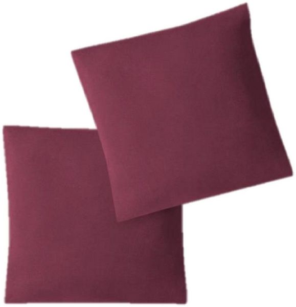 Jersey Kissenbezug, 2er Set, Baumwolle, Bordeaux, 80x80 cm