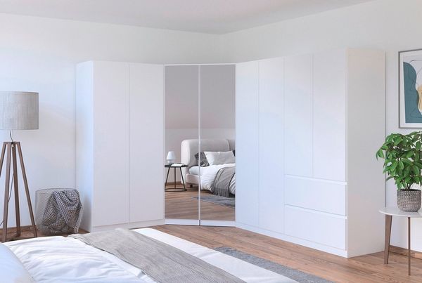 rauch Schrank-Set Kleiderschrank Schrank Garderobe Wäscheschrank COSTA mit Spiegel, viel Platz, grifflose Front und Push-to-Open Funktion MADE IN GERMANY