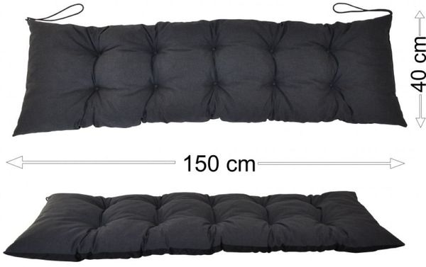 Rattani Polsterauflage Polster Kissen für Gartenbank Gartenmöbel 150 x 40 cm, (1 Stück, Sitz oder Rückenkissen), Unterseite Wasserabweisend. Oberseite in vielen Farben.