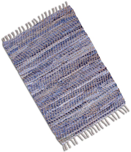 Teppich Läufer Matte Unterlage Vorleger Fußabtreter, breite Auswahl an modernen Fleckerl- und Baumwollteppichen (60x90cm / Jeans Bone)
