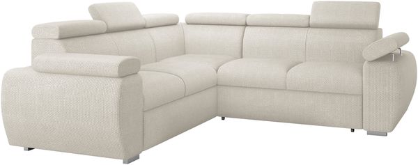 Ecksofa Boston Maxi mit Schlaffunktion, Bettkasten, Einstellbare Kopfstützen (Farbe: Flow 06)