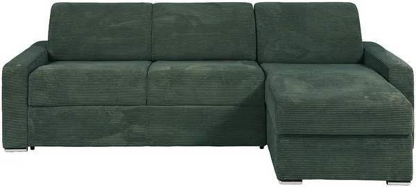 Vente-unique - CALITO Sofa SamtStoff Grün - B 223 cm152 cm x H 93 cm x L 278 cm