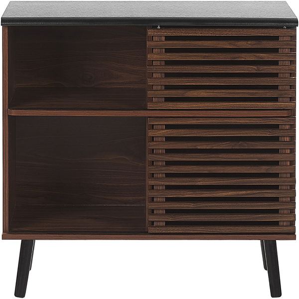 Sideboard dunkler Holzfarbton verschiebbare Türen PERTH Bild 4