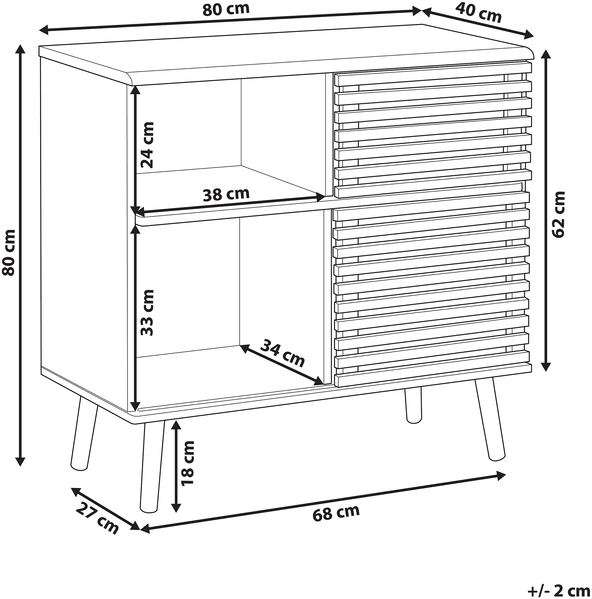 Sideboard dunkler Holzfarbton verschiebbare Türen PERTH Bild 2