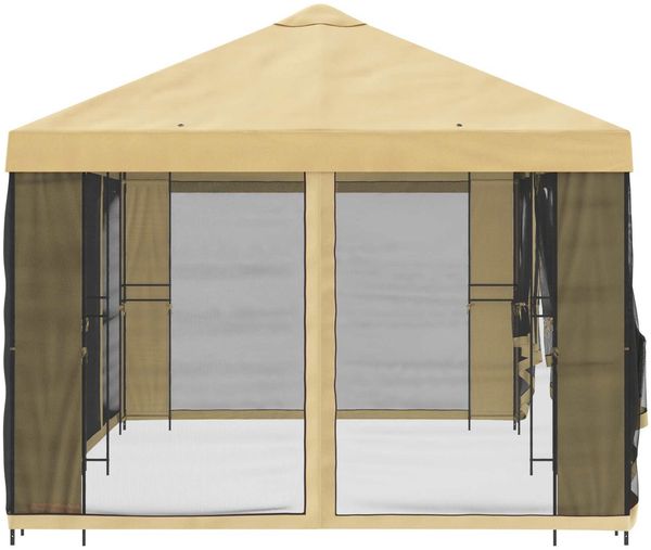 vidaXL Pavillon mit Seitenwänden 6 x 3 m Creme Polyester und Stahl 190 3376020 Bild 4