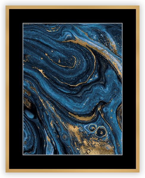 Dekoria Bild Abstract Blue&Gold II 40 x 50cm