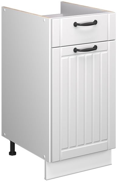 Unterschrank für Spüle/Kochfeld Fame-Line Weiß Landhaus/Weiß 40 cm ohne Arbeitsplatte Vicco