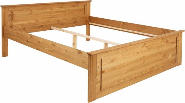 Home affaire Massivholzbett Hugo, hohe Belastbarkeit! FSC® zertifiziertes Massivholz, Landhausstil (Breite/Belastbarkeit 180cm/200KG, 140cm/180KG), Stauraumbett aus massiver Kiefer