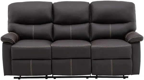 Vente-unique - CANBY Couchgarnitur Kunstleder Braun - B 90 cm x H 95 cm x L 133 cm183 cm Bild 3