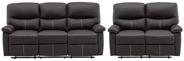 Vente-unique - CANBY Couchgarnitur Kunstleder Braun - B 90 cm x H 95 cm x L 133 cm183 cm Bild 2