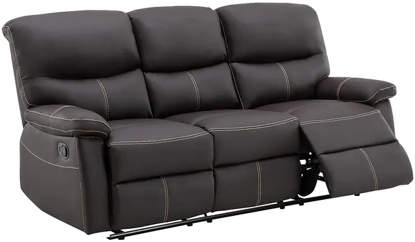 Vente-unique - CANBY Couchgarnitur Kunstleder Braun - B 90 cm x H 95 cm x L 133 cm183 cm Bild 5